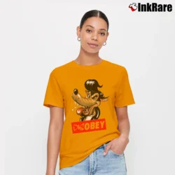 Women’s Disobey Rockabilly Big Bad Wolf Signature T-Shirt in orange | Soft, Flattering Fit