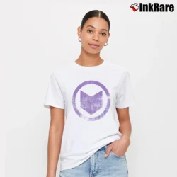 Women’s Distressed Hawkeye Icon Symbol Signature T-Shirt in white | Soft, Flattering Fit