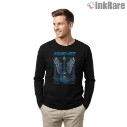 Disturbed Misfits Guitar Wings Shirt on black long sleeve shirt for men graphic tee
