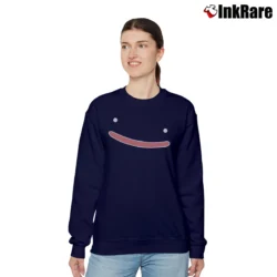 Women’s Ditto Pokemon Funny Face Meme Relaxed Sweatshirt in navy | Soft, Laid-Back Vibe