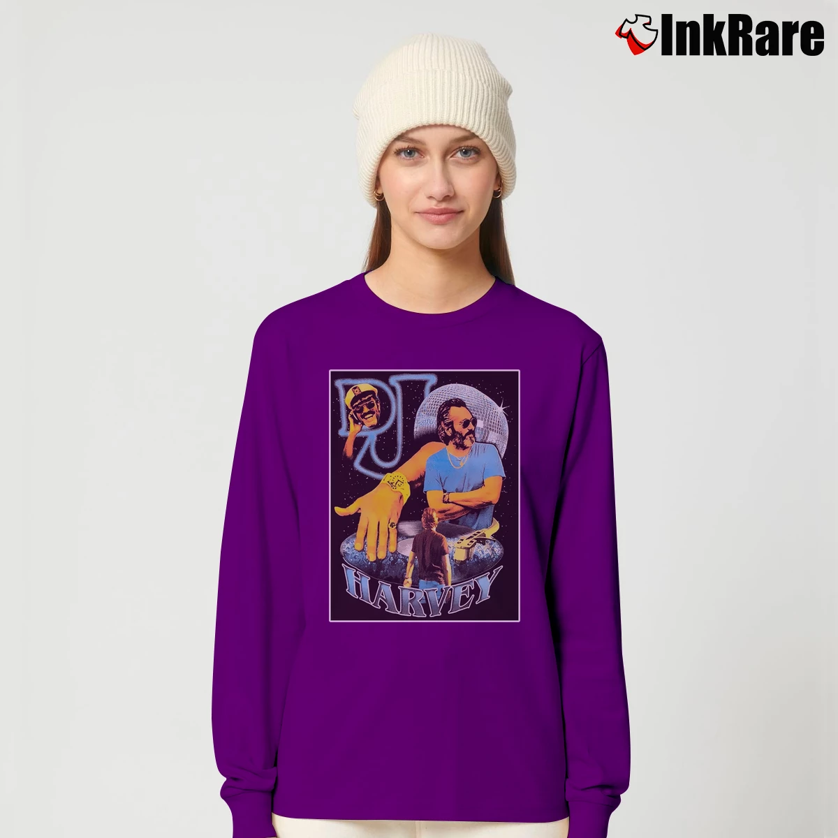 Dj Harvey Black 70s Disco Hippie Souvenir Women’s Long-Sleeve Top in purple – Effortless Layer Women’s Dj Harvey Black 70s Disco Hippie Souvenir Long-Sleeve Top in purple | Sleek, Versatile, All-Season