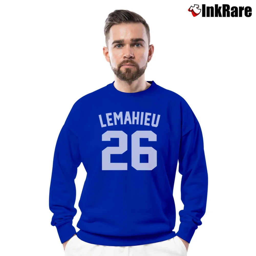 Men’s DJ LeMahieu Yankees Baseball Crewneck Sweatshirt in royal blue | Cozy Fabric, Clean Style