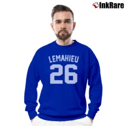 Men’s DJ LeMahieu Yankees Baseball Crewneck Sweatshirt in royal blue | Cozy Fabric, Clean Style