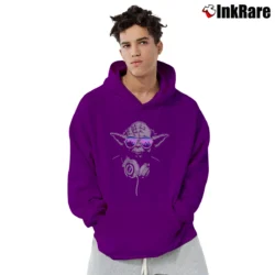 Men’s DJ Master Yoda Star Wars Inspired Graphic Pullover Hoodie in purple | Cozy, Durable, Modern Fit