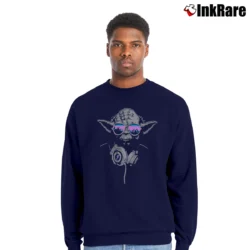 Men’s DJ Master Yoda Star Wars Inspired Graphic Crewneck Sweatshirt in navy | Cozy Fabric, Clean Style