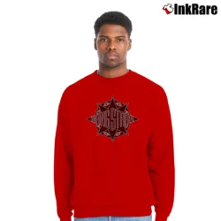 Men’s Dj Premier Gangstarr Funny Graphic Crewneck Sweatshirt in red | Cozy Fabric, Clean Style
