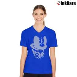 Women’s Dj Sly Mickey Mouse V-Neck Tee in royal blue | Chic Neckline, Soft Texture