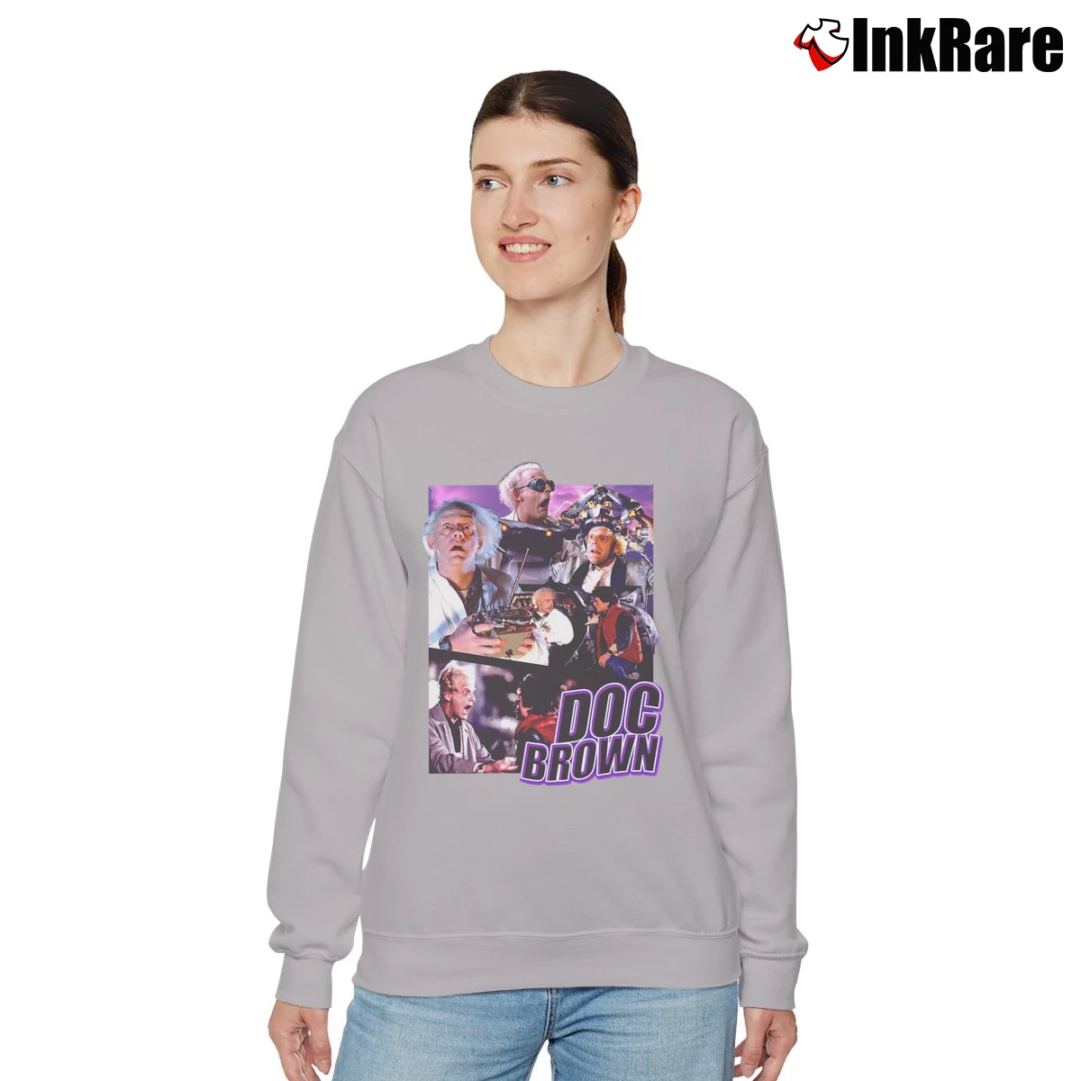 Women’s Doc Brown Back To The Future Relaxed Sweatshirt in sport grey | Soft, Laid-Back Vibe