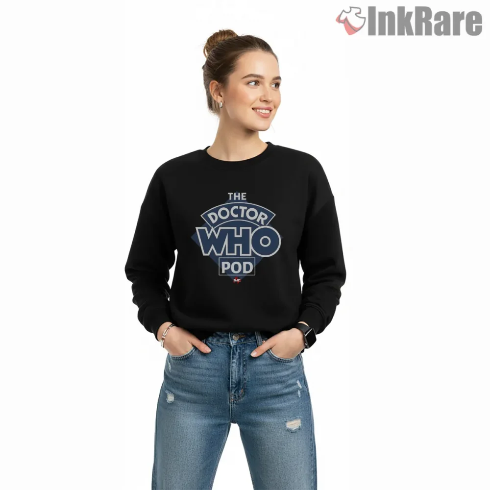 Doctor Who Pod Logo Minimal Modern Typography Shirt on graphic shirt for women graphic tee