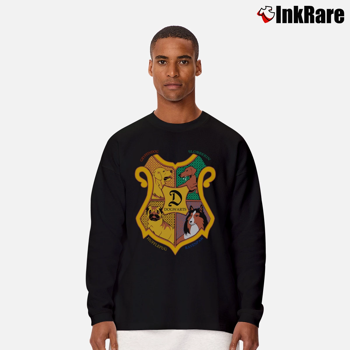 Dogwarts Funny Dog Joke Men’s Long-Sleeve Tee in black – Versatile Layering Men’s Dogwarts Funny Dog Joke Long-Sleeve Shirt in black | Sleek, Lightweight, Year-Round Wear