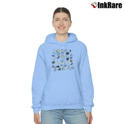 Women’s Doit Voir Hilarious Cat Shoebox Hallmark Cozy Hoodie in light blue | Warm, Structured, Stylish