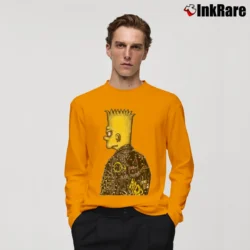 Men’s Domrebel Bart Simpson Long-Sleeve Shirt in orange | Sleek, Lightweight, Year-Round Wear