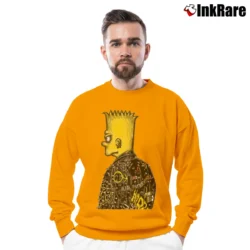 Men’s Domrebel Bart Simpson Crewneck Sweatshirt in orange | Cozy Fabric, Clean Style