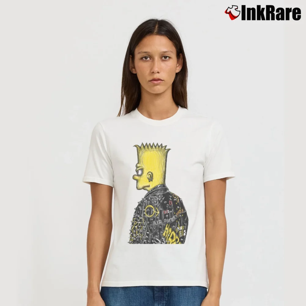 Women’s Domrebel Bart Simpson Signature T-Shirt in white | Soft, Flattering Fit