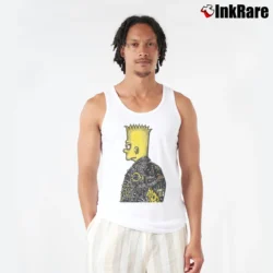 Men’s Domrebel Bart Simpson Tank Top in white | Breathable, Active-Friendly Design