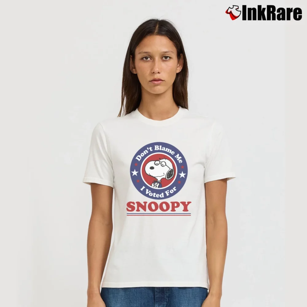 Women’s Don't Blame Me I Voted For Snoopy Signature T-Shirt in white | Soft, Flattering Fit