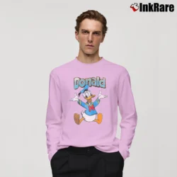 Men’s Donald Duck Cartoon Disney Long-Sleeve Shirt in light pink | Sleek, Lightweight, Year-Round Wear