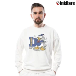 Men’s Donald Duck Cartoon Crewneck Sweatshirt in white | Cozy Fabric, Clean Style