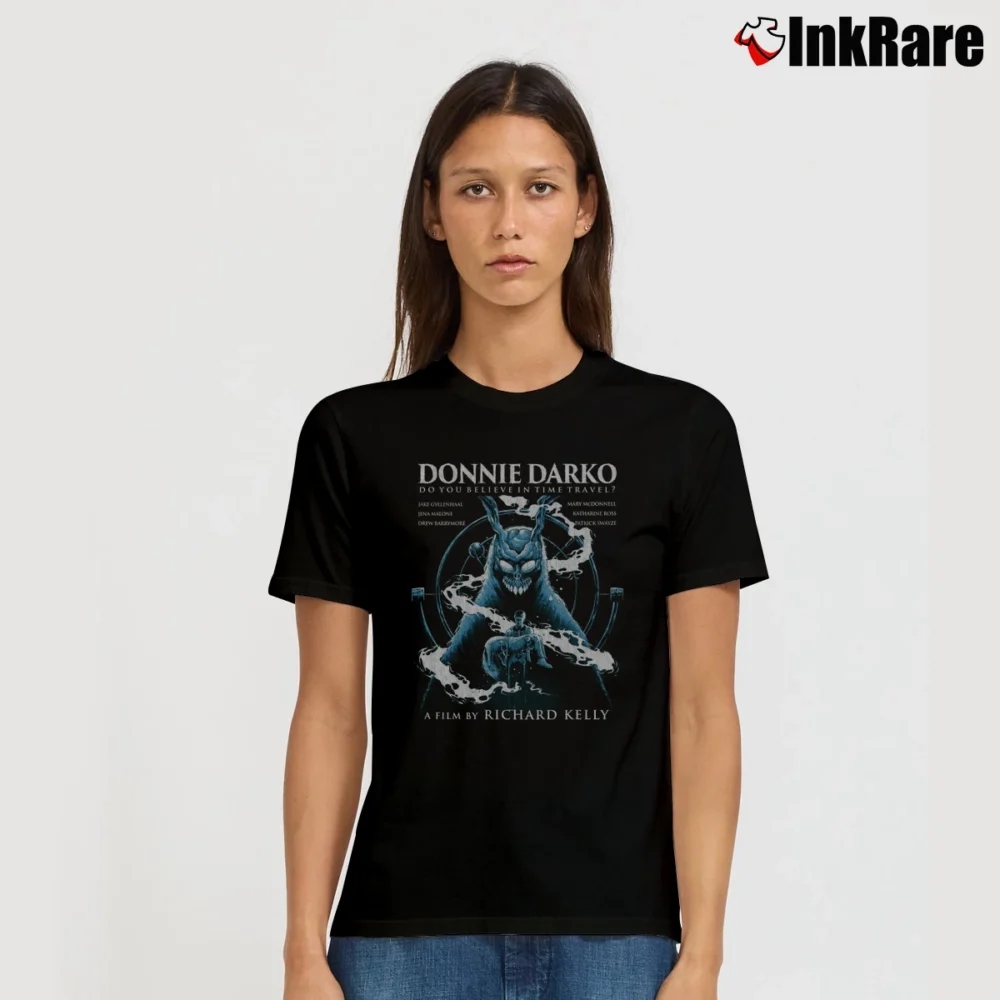 Women’s Donnie Darko Do You Believe In Time Travel Signature T-Shirt in black | Soft, Flattering Fit