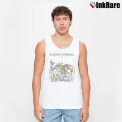 Men’s Donvan Torches Foster The People Tank Top in white | Breathable, Active-Friendly Design