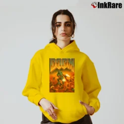 Women’s Doom Classic Box Art Gaming Tank Cozy Hoodie in yellow | Warm, Structured, Stylish