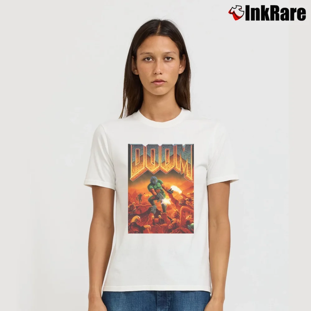 Women’s Doom Classic Box Art Gaming Tank Signature T-Shirt in white | Soft, Flattering Fit