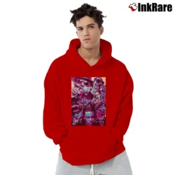 Men’s Dr Dre And Legendary Rappers Retro Style Pullover Hoodie in red | Cozy, Durable, Modern Fit