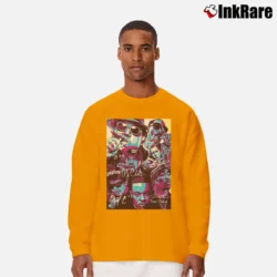 Men’s Dr Dre And Legendary Rappers Retro Style Long-Sleeve Shirt in orange | Sleek, Lightweight, Year-Round Wear