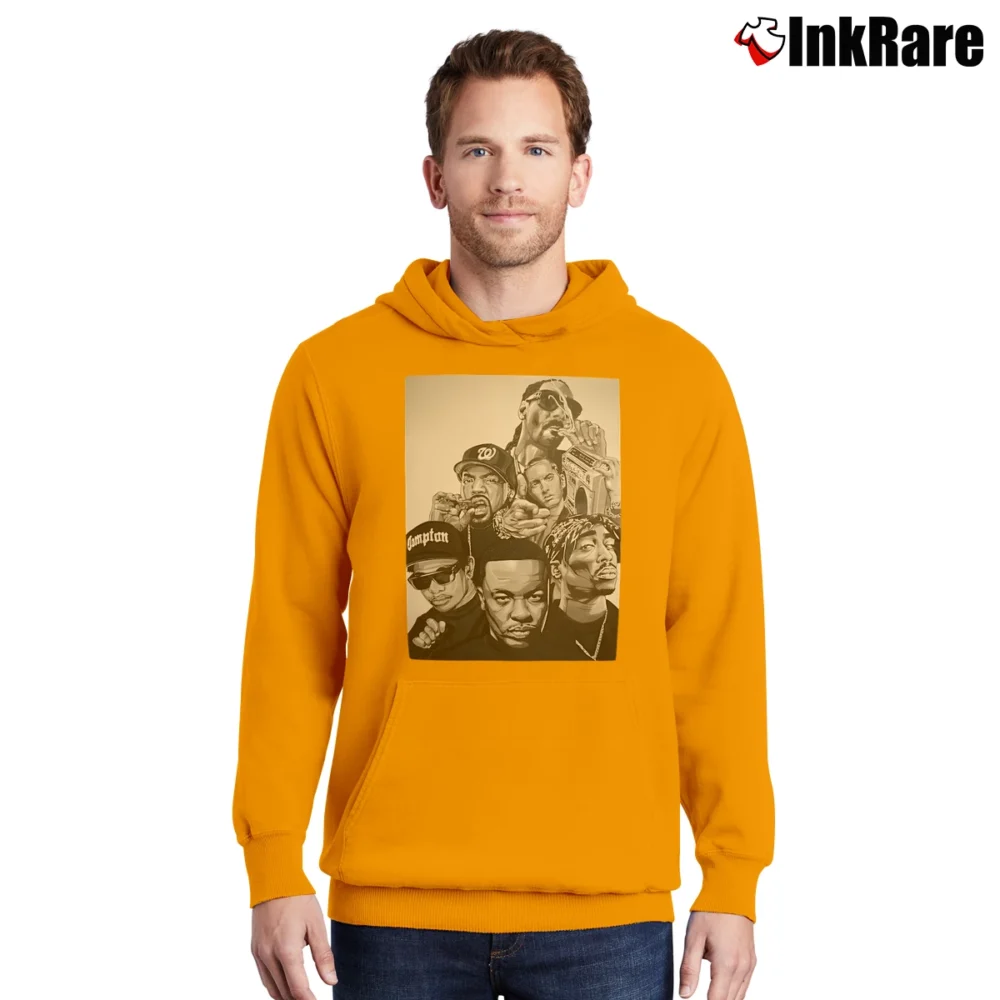 Men’s Dr Dre And Rappers Pullover Hoodie in orange | Cozy, Durable, Modern Fit