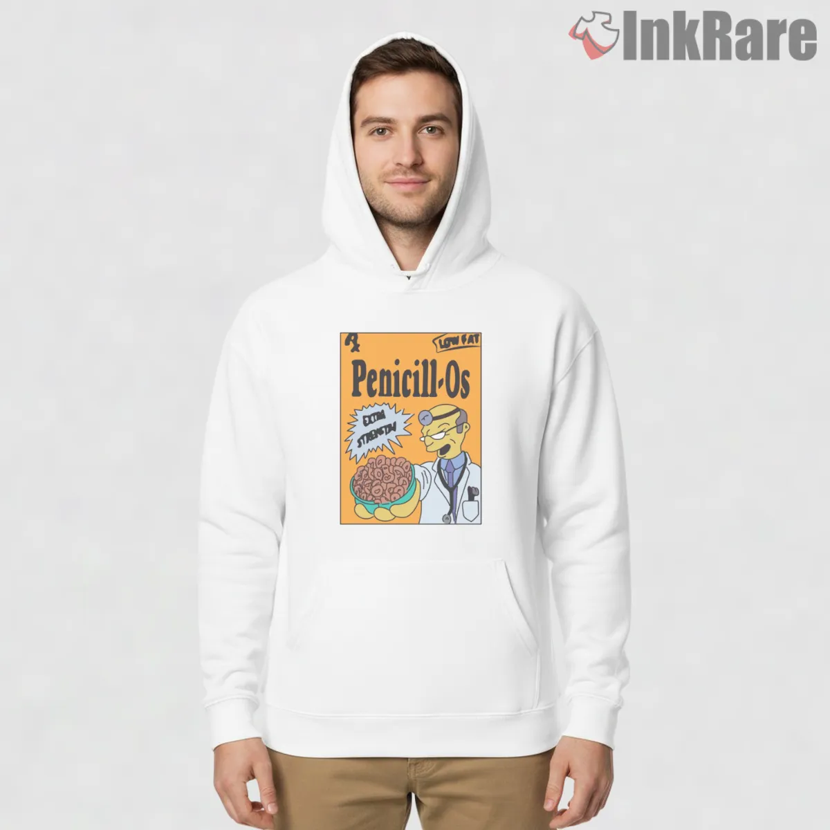 Dr Hibbert Penicill O Cereal Medical Parody Hoodie White Dr Hibbert Penicill O Cereal Medical Parody Shirt on white hoodie for men graphic tee