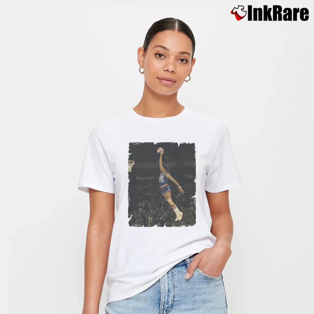 Women’s dr j julius erving for Retro Basketball Fans Signature T-Shirt in white | Soft, Flattering Fit