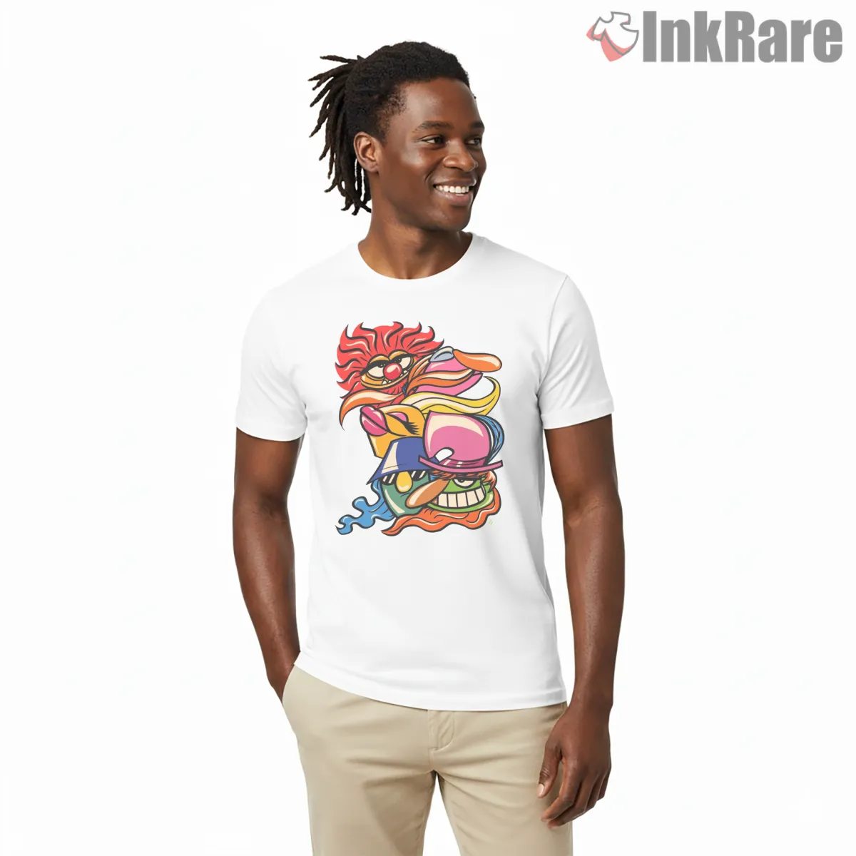 Dr Teeth Electric Mayhem Psychedelic Funk Band Short Sleeve White Dr Teeth Electric Mayhem Psychedelic Funk Band Shirt on white short sleeve shirt for men graphic tee