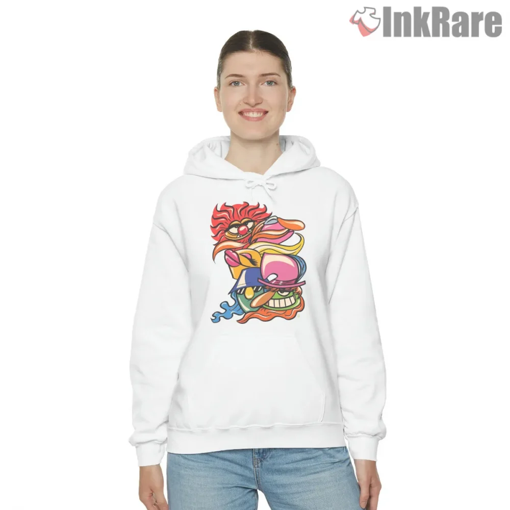 Dr Teeth Electric Mayhem Psychedelic Funk Band Shirt on white hoodie for women graphic tee