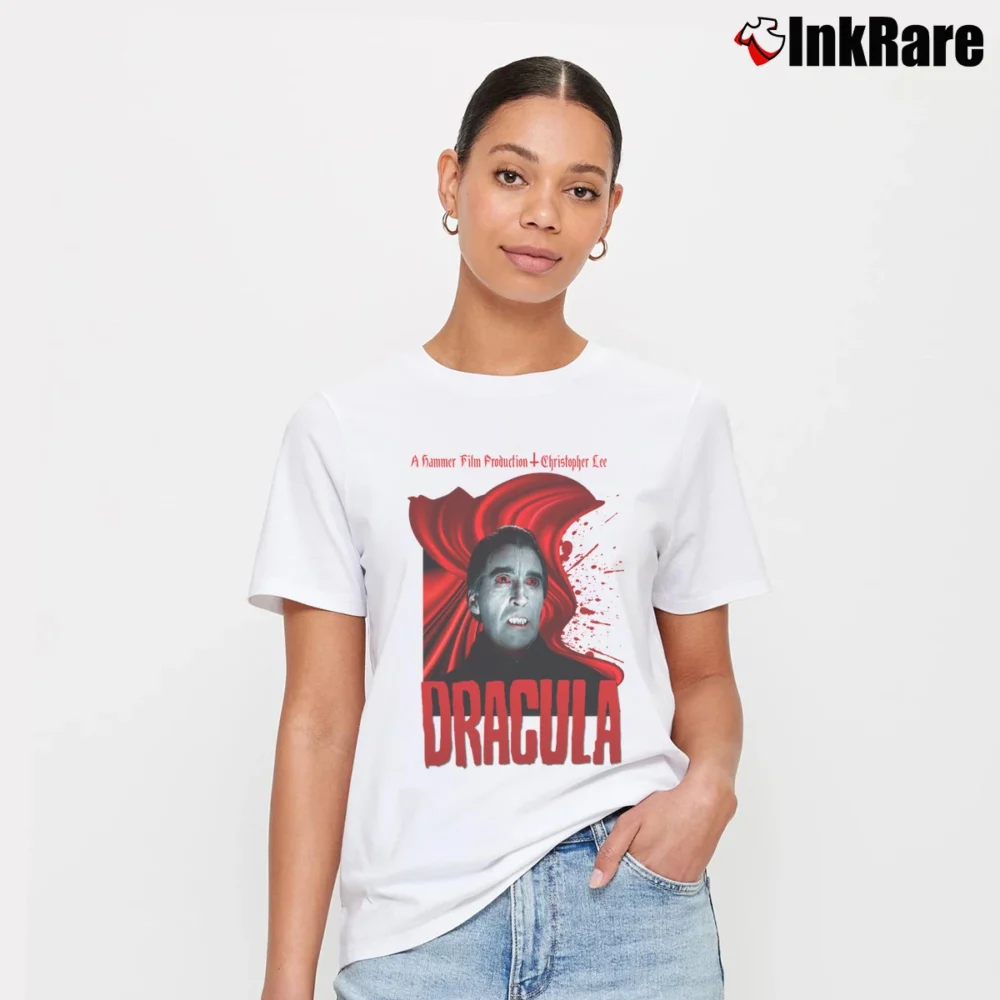 Women’s Dracula Christopher Lee Signature T-Shirt in white | Soft, Flattering Fit