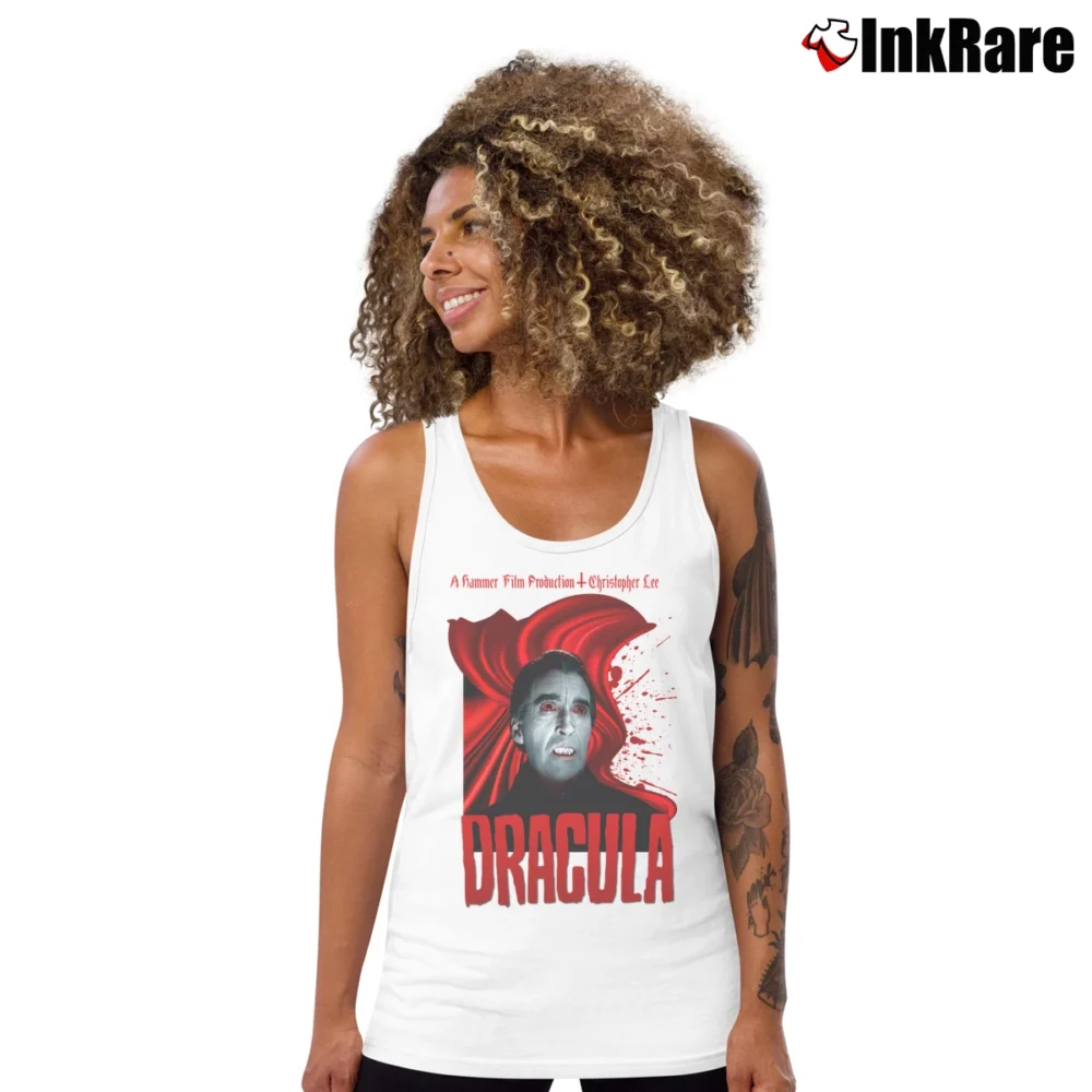 Women’s Dracula Christopher Lee Tank Top in white | Lightweight, Movement-Friendly