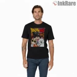 Dragon Ball Chibi Character Collage Shirt on black short sleeve shirt for men graphic tee