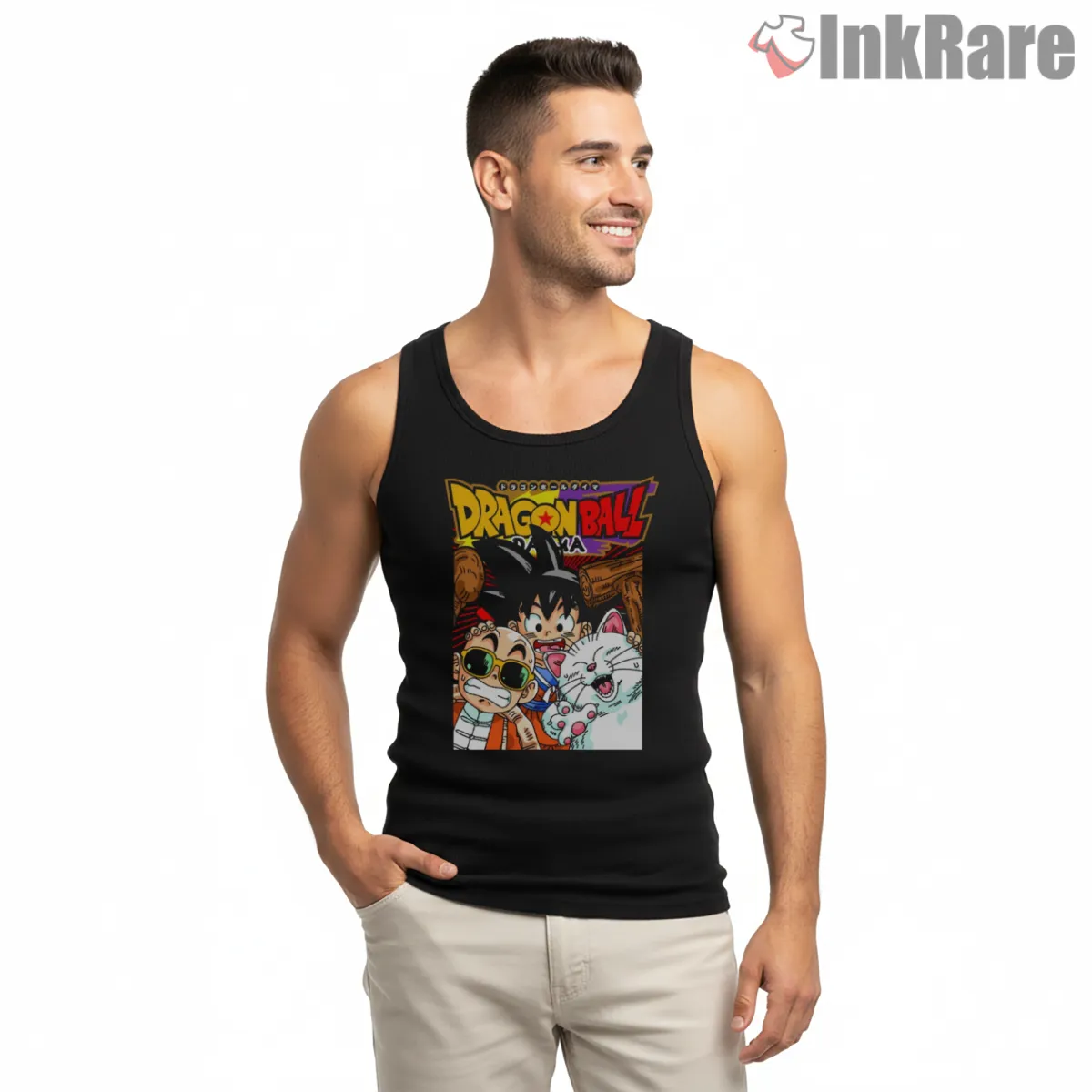 Dragon Ball Chibi Character Collage Tank Top Black Dragon Ball Chibi Character Collage Shirt on black tank top for men graphic tee