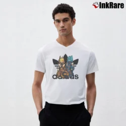 Men’s Dragon Ball Mortal Kombat Crossover V-Neck Tee in white | Sharp, Breathable, Everyday Staple