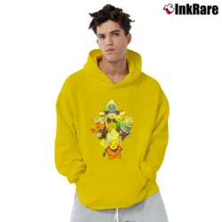 Men’s Dragon Ball Pokemon Go Pikachu Goku Vegeta Pullover Hoodie in yellow | Cozy, Durable, Modern Fit