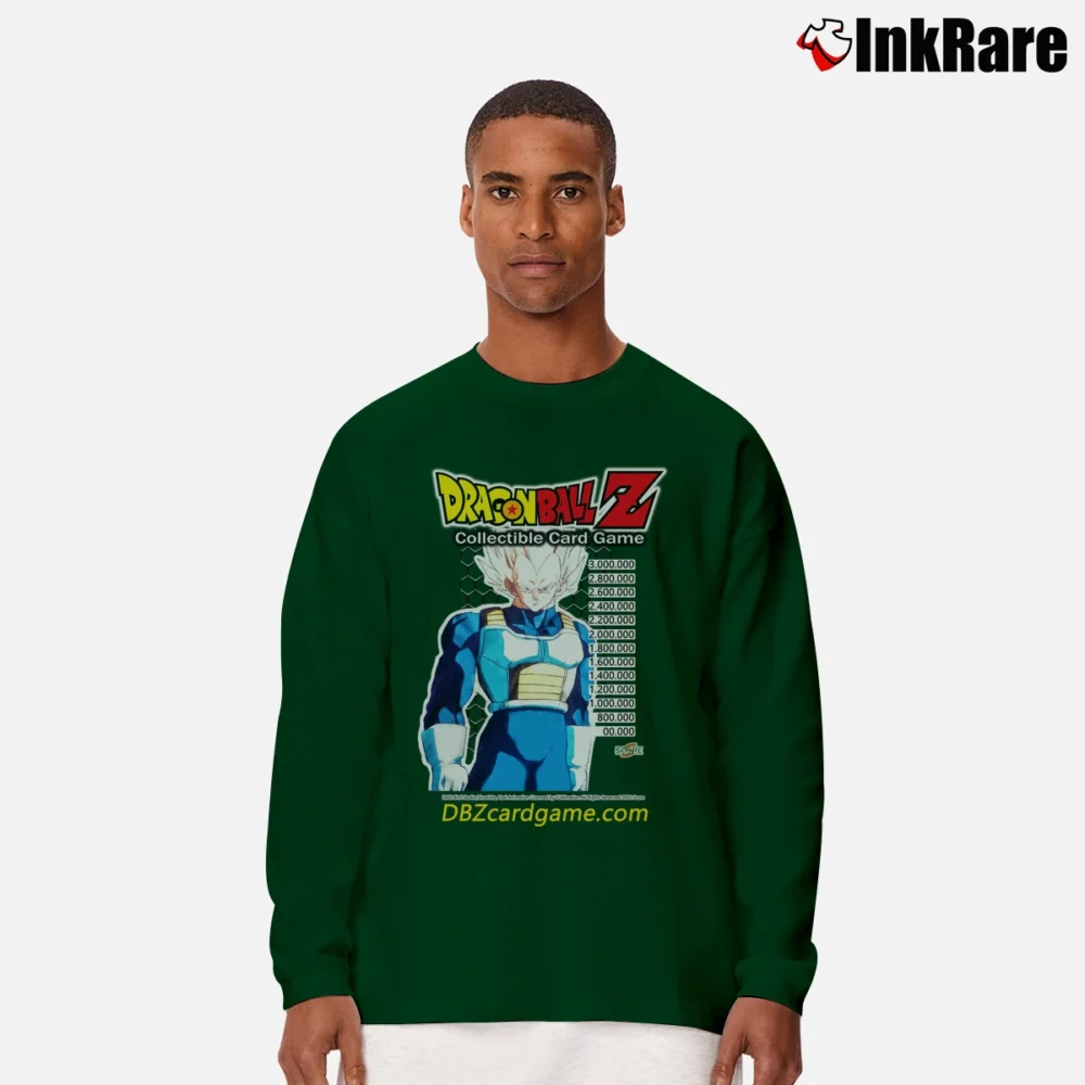 Men’s Dragon Ball Z Card Game Retro Anime Long-Sleeve Shirt in forest green | Sleek, Lightweight, Year-Round Wear