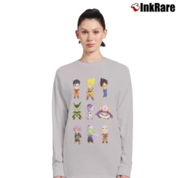 Women’s Dragon Ball Z Chibi Characters Cartoon Long-Sleeve Top in sport grey | Sleek, Versatile, All-Season