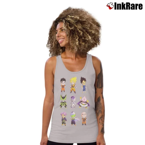 Women’s Dragon Ball Z Chibi Characters Cartoon Tank Top in sport grey | Lightweight, Movement-Friendly