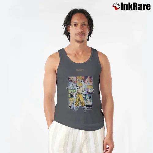 Dragon Ball Z Classic Graphic Men’s Performance Tank in charcoal – Lightweight Comfort Men’s Dragon Ball Z Classic Graphic Tank Top in charcoal | Breathable, Active-Friendly Design