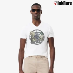 Men’s Dragon Ball Z Goku Trunks Vegeta Gohan Anime V-Neck Tee in white | Sharp, Breathable, Everyday Staple