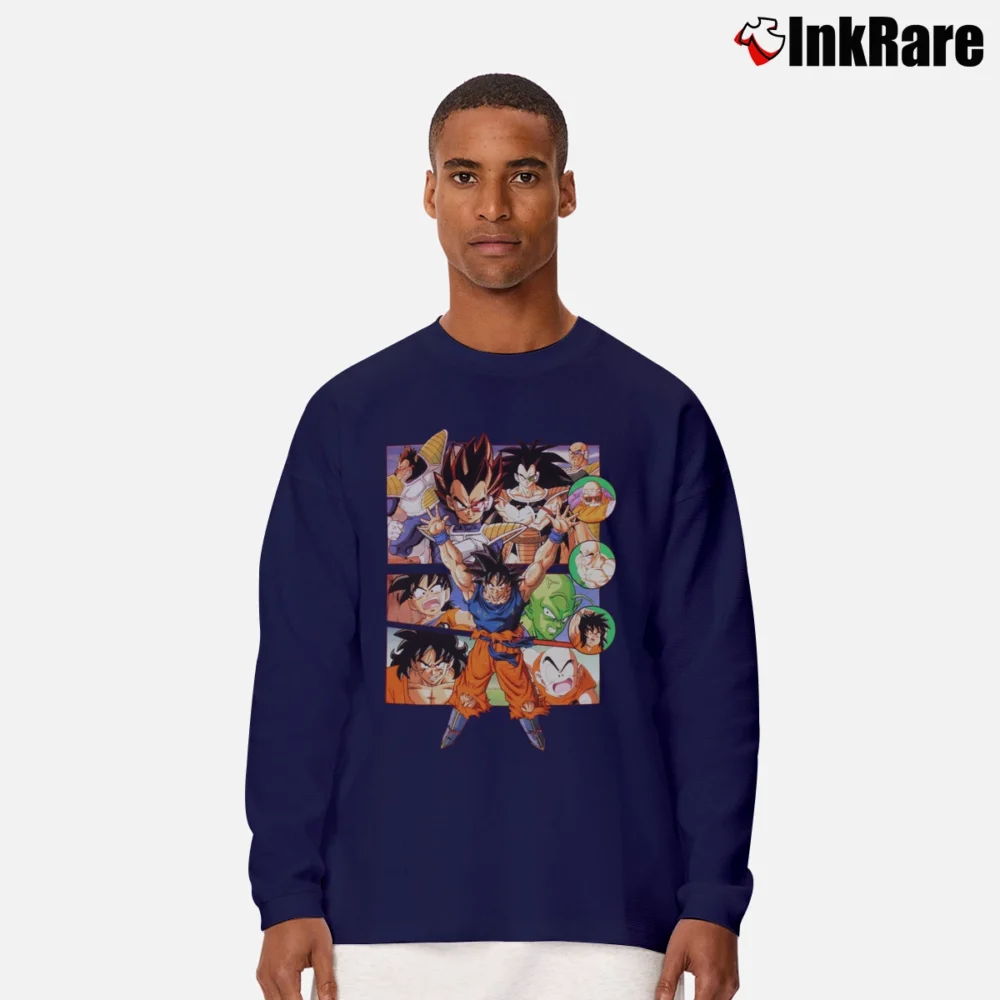 Men’s Dragon Ball Z Group Anniversary Long-Sleeve Shirt in navy | Sleek, Lightweight, Year-Round Wear