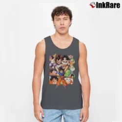 Men’s Dragon Ball Z Group Anniversary Tank Top in charcoal | Breathable, Active-Friendly Design