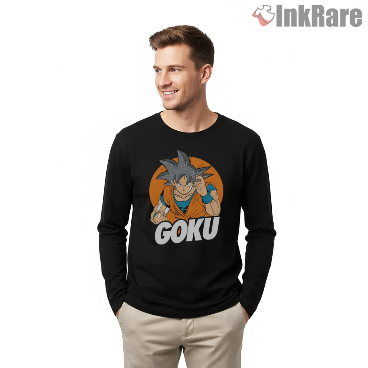 Dragon Ball Z Superhero Team Fanart Shirt on black long sleeve shirt for men graphic tee