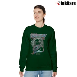 Women’s Dragon Dynasty Japanese Graphic Gift Relaxed Sweatshirt in forest green | Soft, Laid-Back Vibe