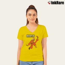 Women’s Dragon Fly Jones Martin Lawrence V-Neck Tee in yellow | Chic Neckline, Soft Texture