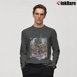 Men’s Dragon Quest XI Video Game Themed Long-Sleeve Shirt in charcoal | Sleek, Lightweight, Year-Round Wear